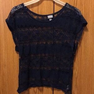 See-through lace blouse